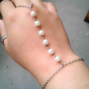 Beautiful faux pearl slave bracelet